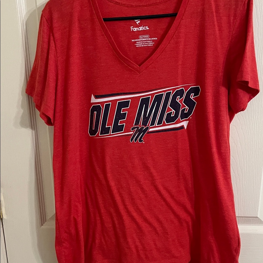 Fanatics Women's Red Ole Miss V-Neck Tee